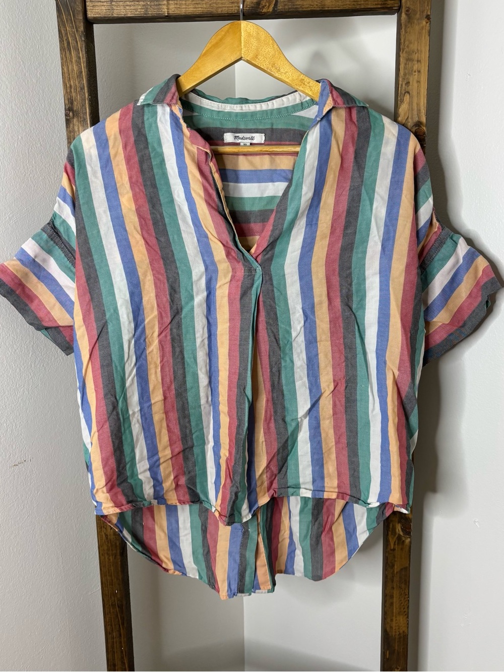 Madewell Multicolor Striped Short Sleeve Top Size XS